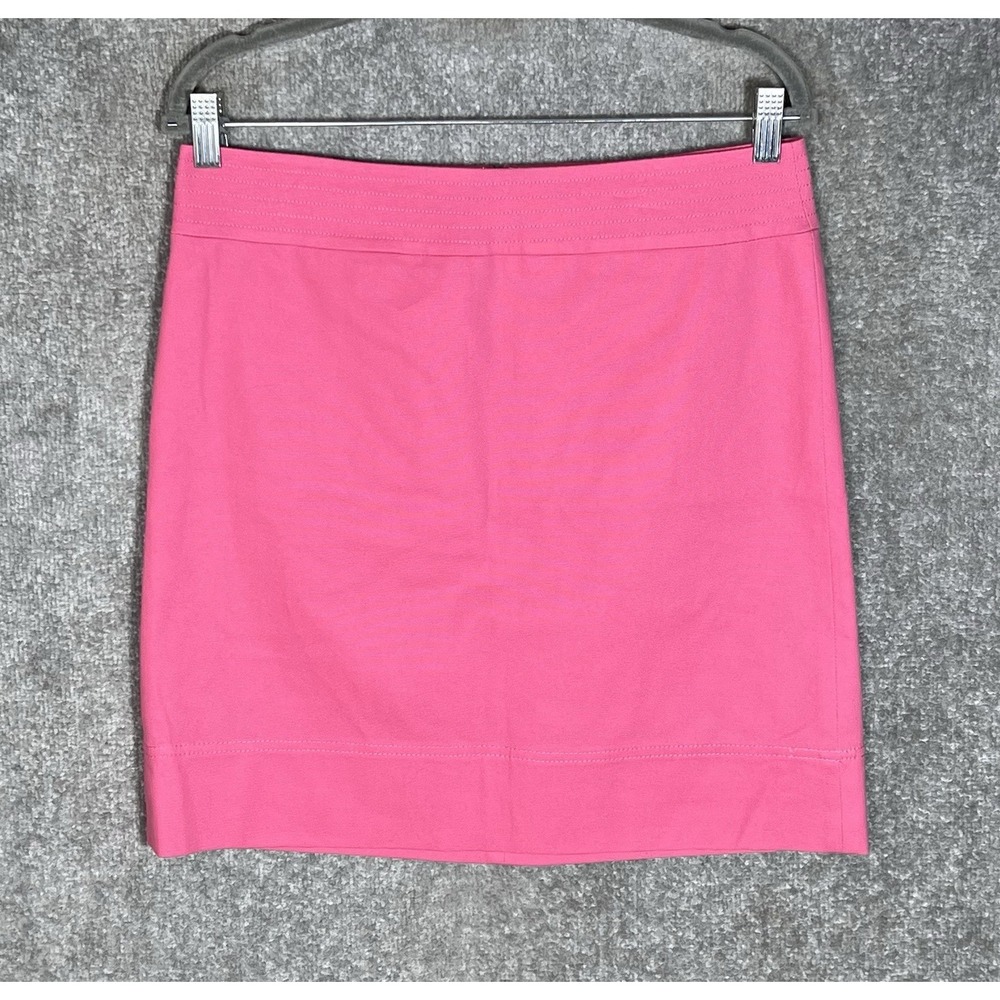 Talbots Petites Straight Pencil Skirt Womens Size 8P Pink Cotton Stretch Lined